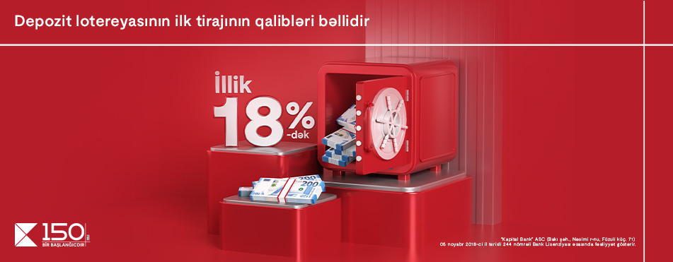 Kapital Bank-ın Depozit lotereyasının 1-ci tirajının qalibləri bəlli oldu