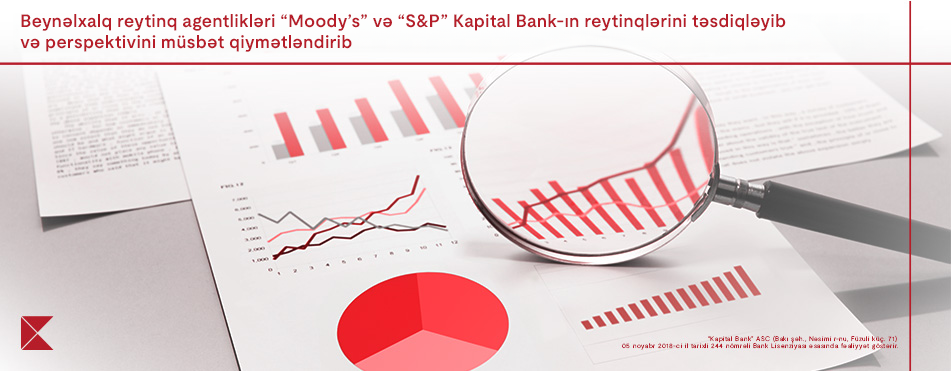“Moody’s” və “S&P” Kapital Bank-ın reytinqlərini təsdiqləyib və bankın  perspektivini müsbət qiymətləndirib